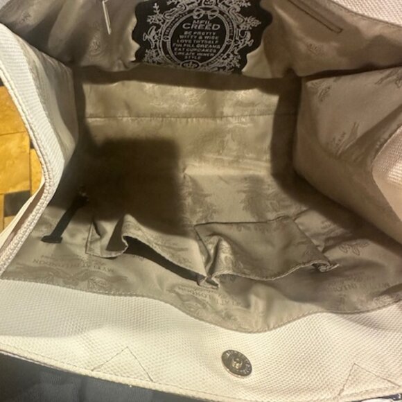 Brighton My Flat in London Jeweled Coated Canvas/Leather CORNICHE SQUARE Tote - Picture 7 of 9